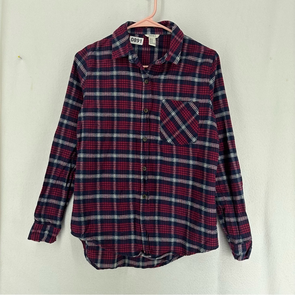 Forever 21 Button Up Flannel Women’s M Red